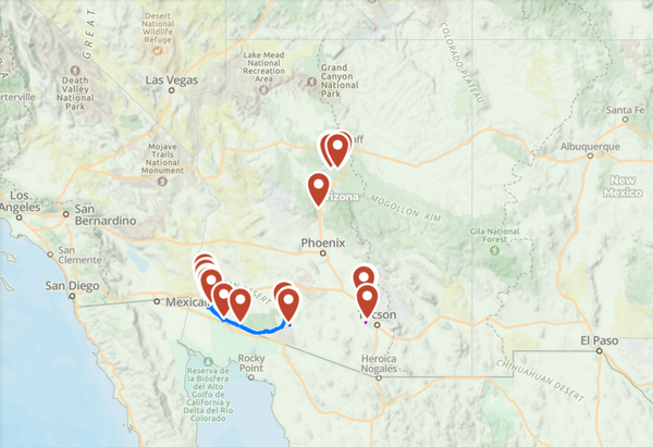 GPX Waypoints for Arizona
