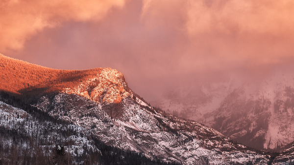 Winter Sunset Amongst the Rocky Mountains