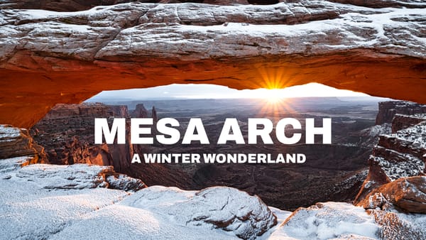 A Winter Wonderland at Mesa Arch in Canyonlands